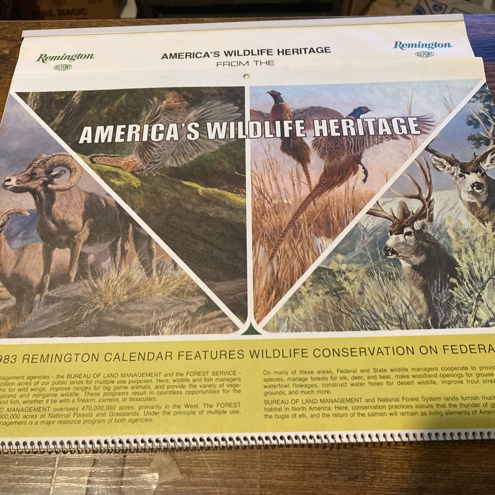 Vintage 1983 Remington Arms calendar